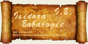 Isidora Babarogić vizit kartica